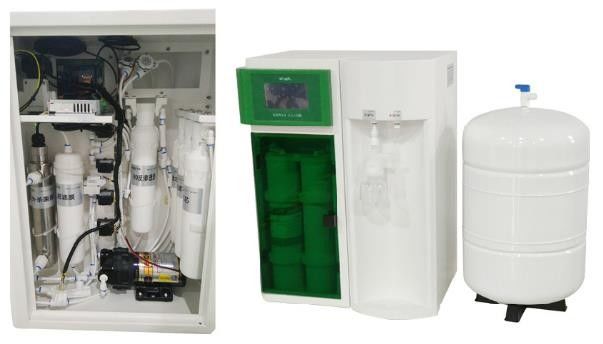 Macchina per il trattamento dell'acqua a osmosi inversa da 10LPH con TOC < 20ppb e potenza di 50W per uso di laboratorio