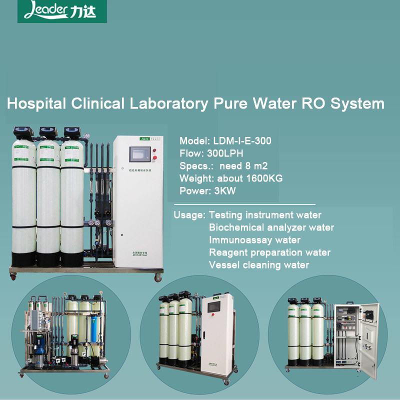 Sistema di trattamento dell'acqua di laboratorio 300L/h Dispositivo di osmosi inversa 2 fasi RO + EDI